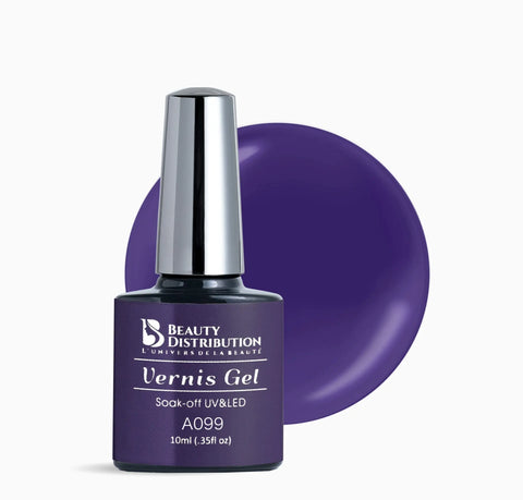Vernis Semi-Permanent Professionnel A099  Violet Impérial (10ml) - Beauty Distribution
