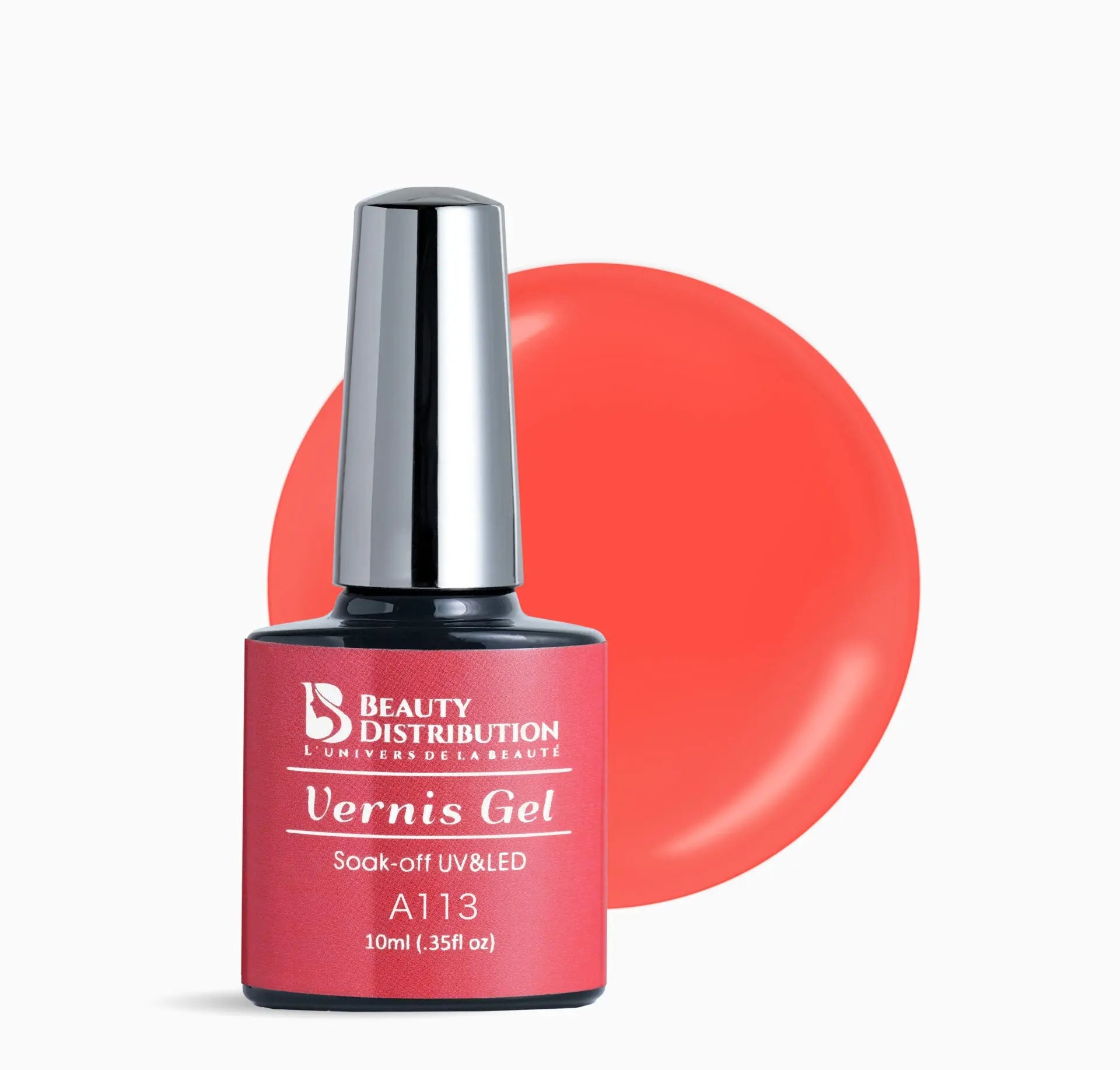 Vernis Semi-Permanent A113 – Corail Coquelicot Vibrant - Beauty Distribution