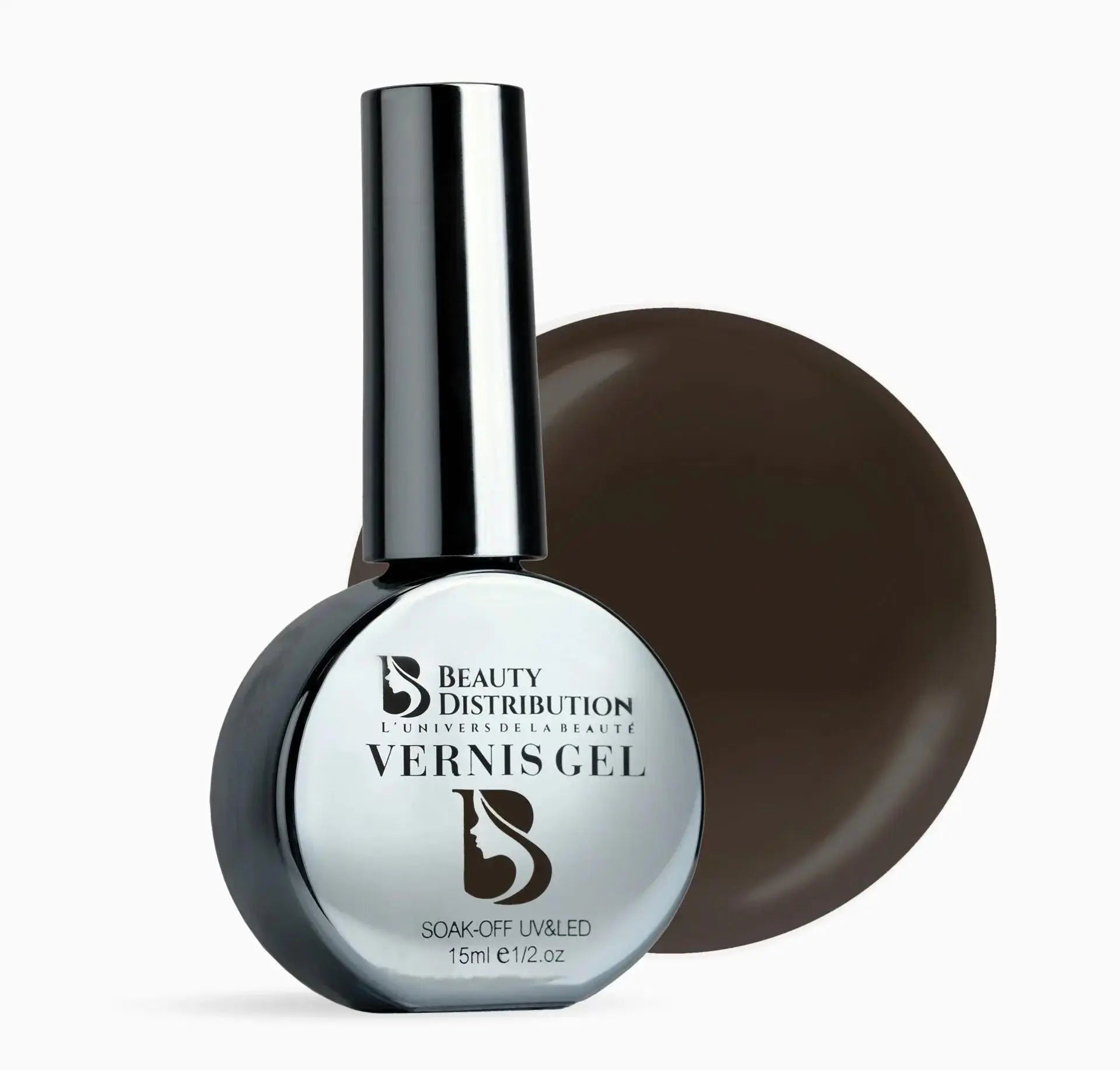 Vernis Semi-Permanent Gel UV LED 10ml – Teinte A127 Marron Chocolat Profond Beauty Distribution