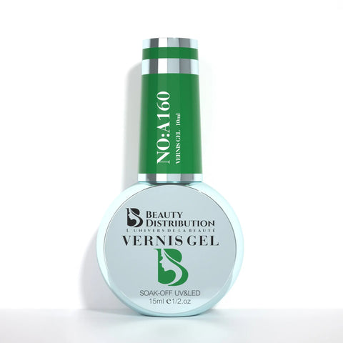 Vernis Semi-Permanent Gel UV LED 10ml – Teinte A160 Vert Émeraude Profond - Beauty Distribution