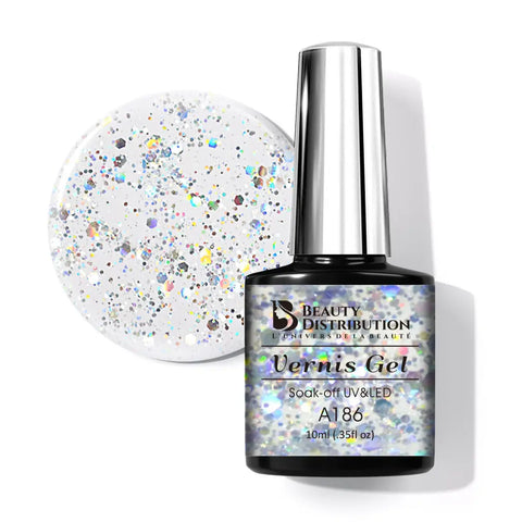 Vernis Semi-Permanent A186 – Fiesta Glitz : L'Éclat Holographique Ultime - Beauty Distribution