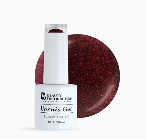 Vernis Semi-Permanent UV/LED A209 Rouge Scintillant – Beauty Distribution - Beauty Distribution