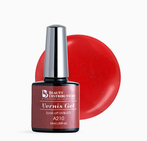 Vernis Semi-Permanent A210 – Rouge Étincelant & Glamour - Beauty Distribution
