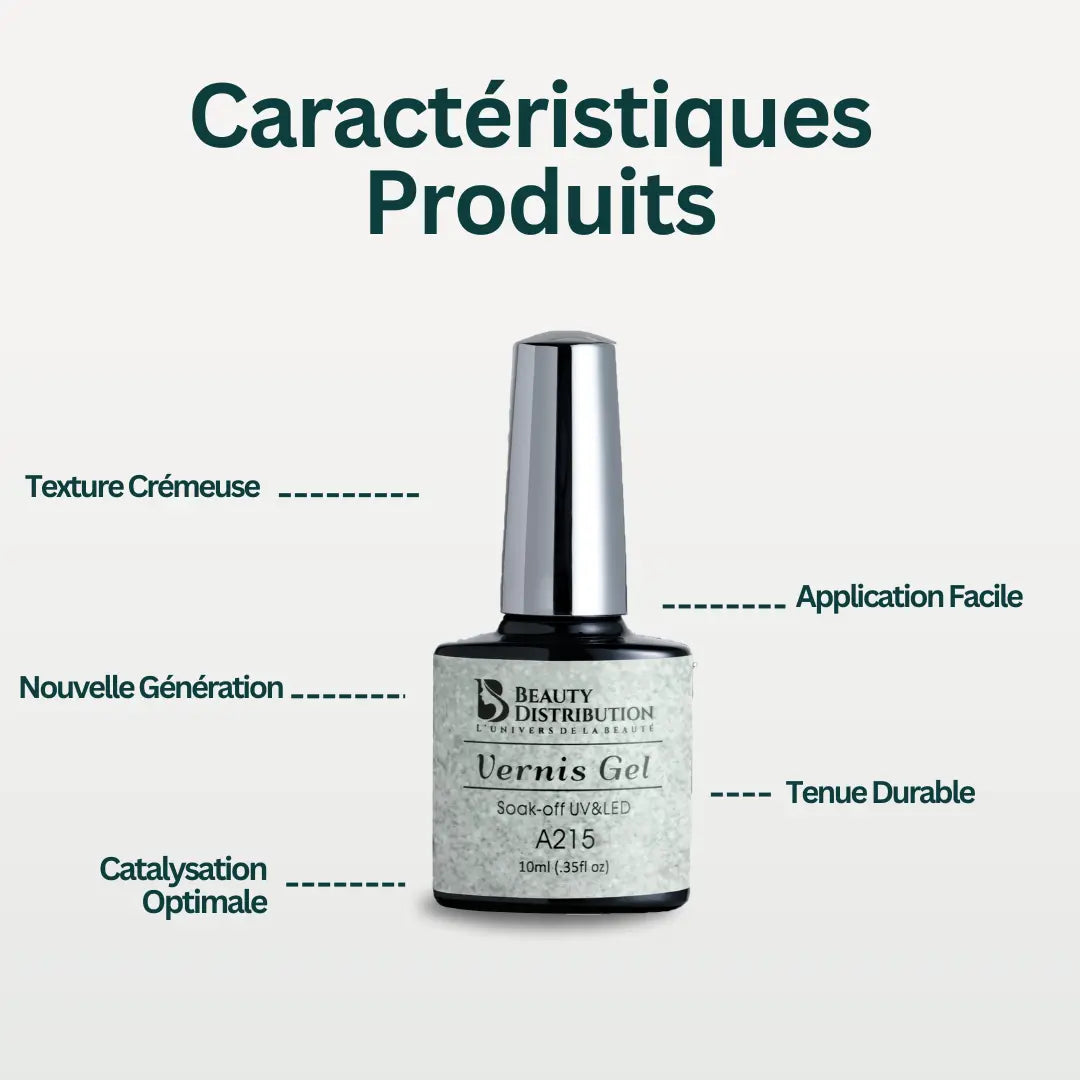 Vernis Semi-Permanent A215 – Éclat Stellaire : Le Scintillement Absolu - Beauty Distribution