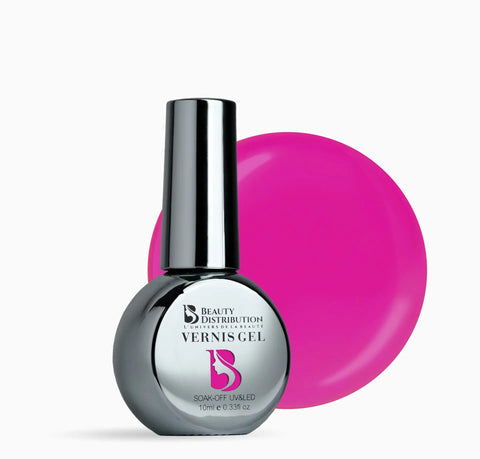 Vernis Semi-Permanent Gel UV LED 10ml – Teinte A224 Rose Fuchsia Éclatant Beauty Distribution