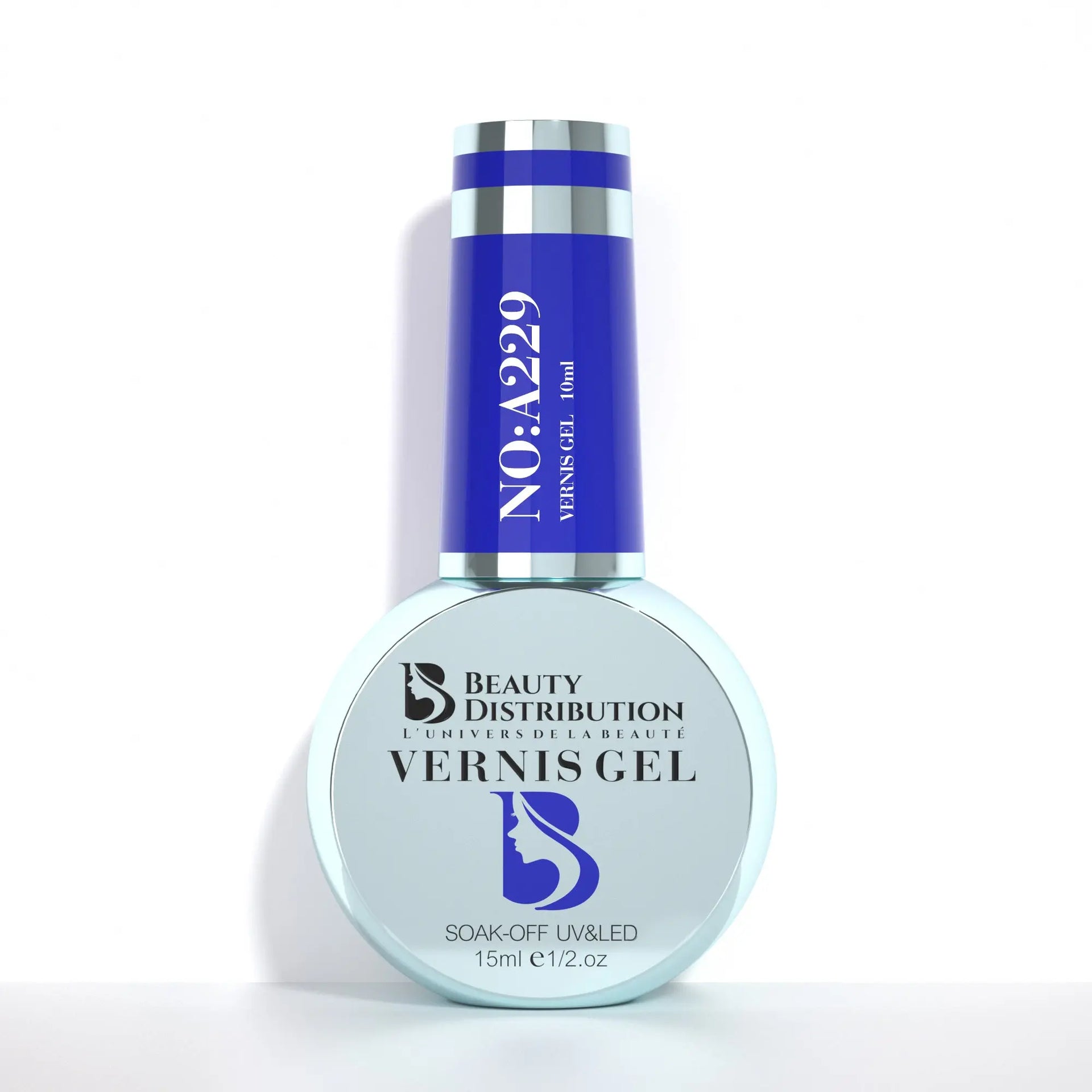 Vernis Semi-Permanent A229 – Bleu Royal Électrique – UV/LED Beauty Distribution
