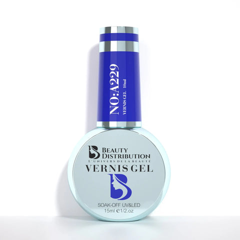 Vernis Semi-Permanent A229 – Bleu Royal Électrique – UV/LED Beauty Distribution