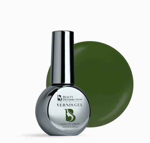 Vernis Semi-Permanent Gel UV LED 10ml – Teinte B179 Vert Forêt / Vert Sapin Profond Beauty Distribution
