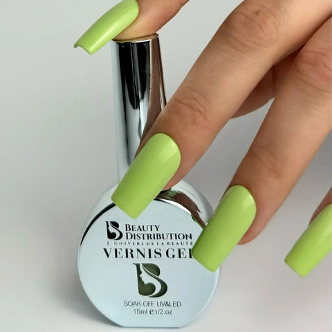 Vernis Semi-Permanent B183 Vert Lime Éclatant Beauty Distribution