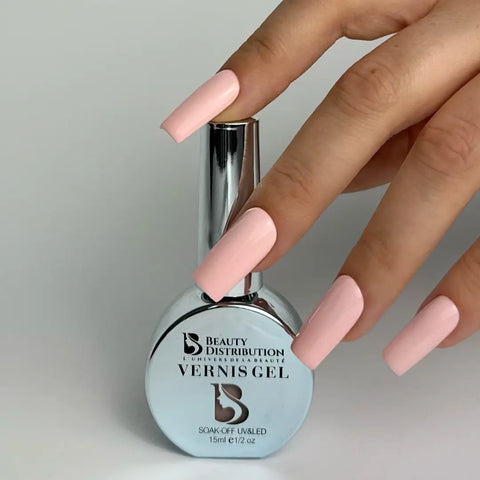 Vernis Semi-Permanent Gel UV LED 10ml – Teinte B411 Rose Nude Pastel Beauty Distribution