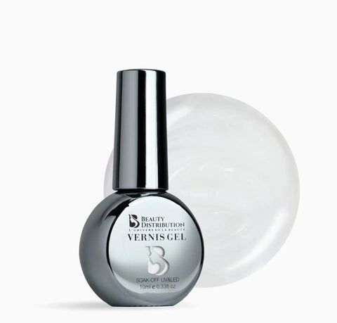 Vernis Semi-Permanent Gel UV LED 10ml – Teinte B445 Blanc Nacré Irisé / Effet Sirène Beauty Distribution