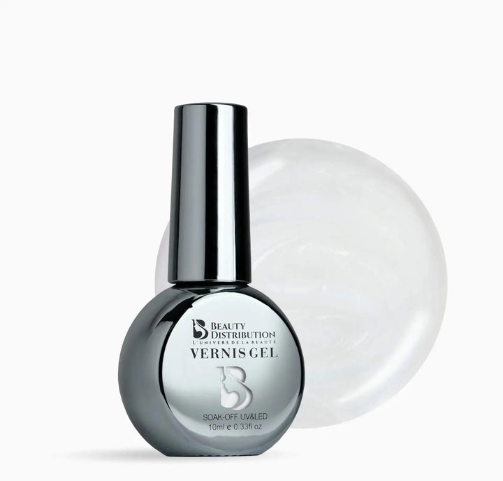 Vernis Semi-Permanent Gel UV LED 10ml – Teinte B445 Blanc Nacré Irisé / Effet Sirène Beauty Distribution