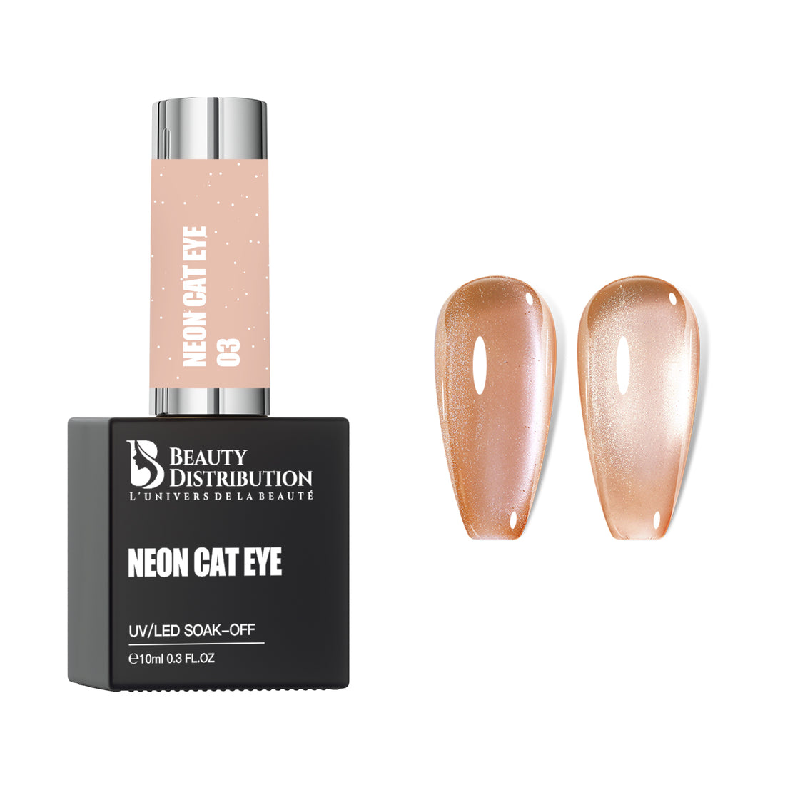 Gel Polish Neon Cat Eye Beige Rosé Nude Irrésistible 03