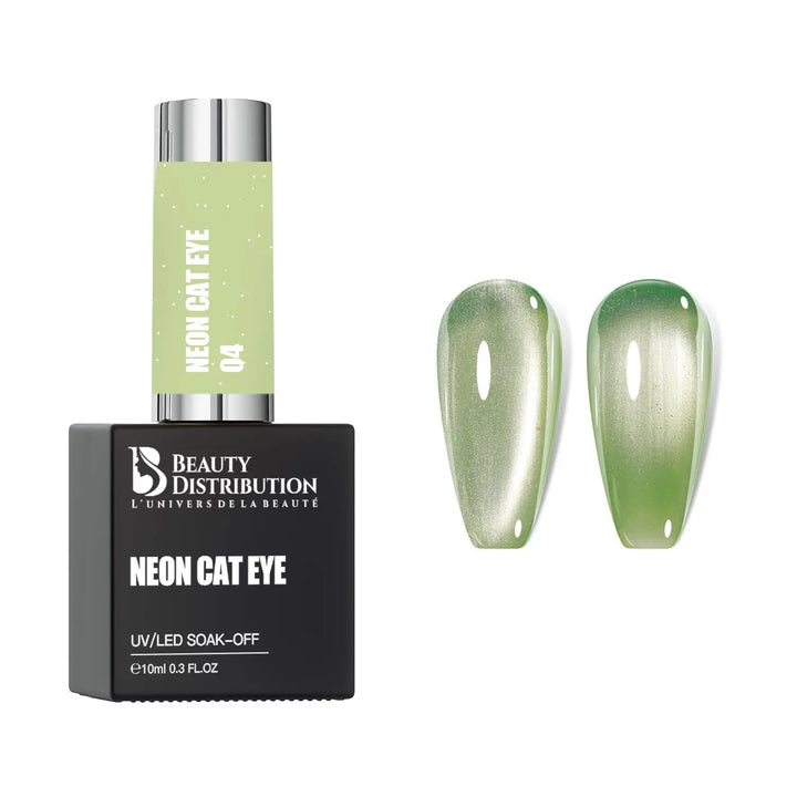 Vernis Semi-Permanent Neon Cat Eye – 04 Vert Électrique Beauty Distribution