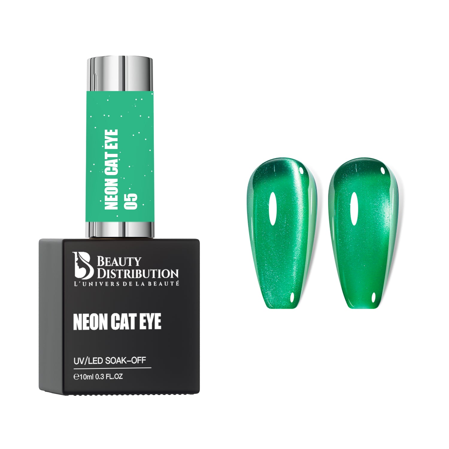 Gel Polish Neon Cat Eye Vert Émeraude Éclatant 05