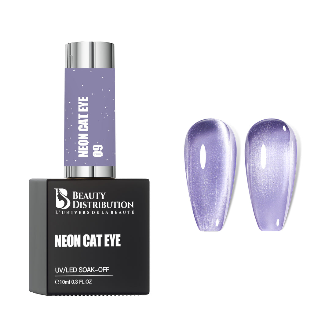 Gel Polish Neon Cat Eye Lilas Mystère Iridescent 09