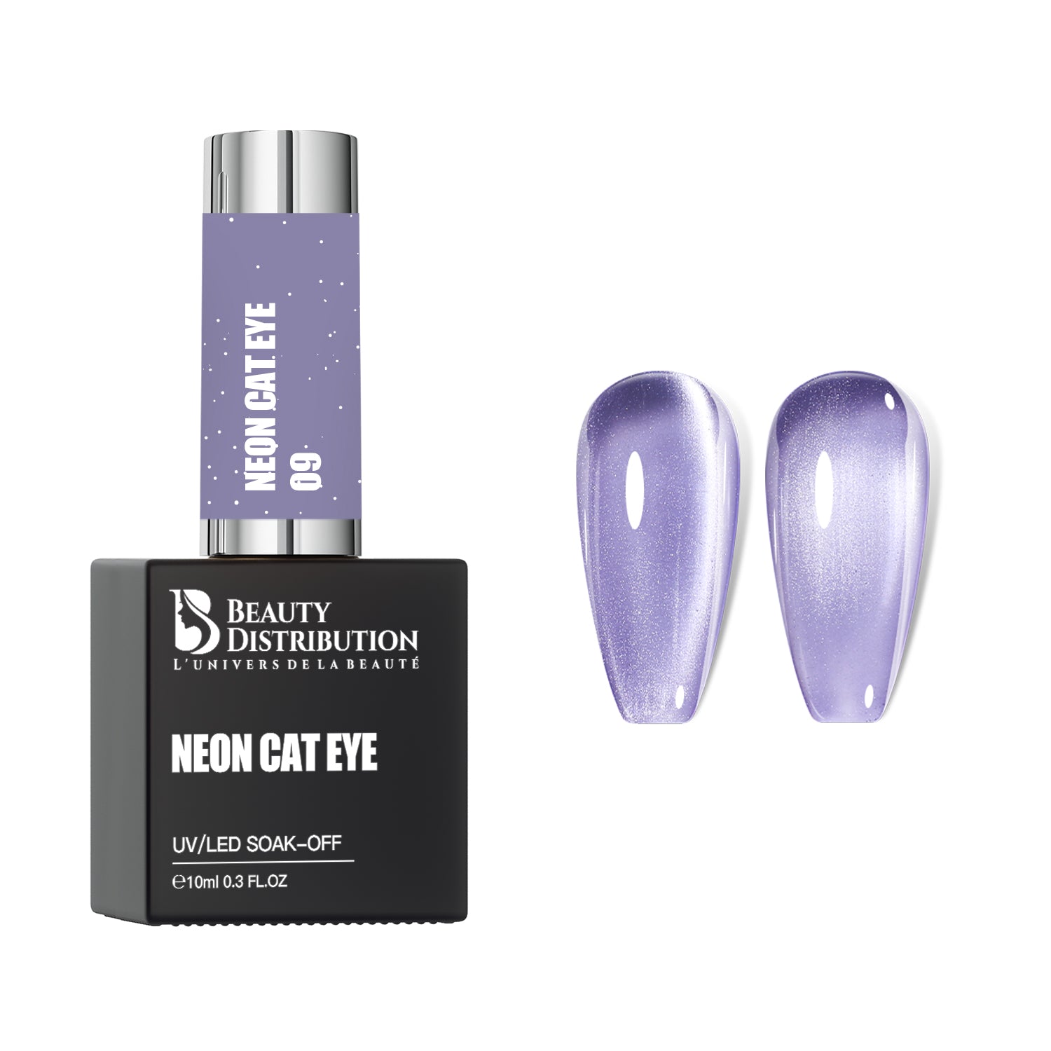 Gel Polish Neon Cat Eye Lilas Mystère Iridescent 09