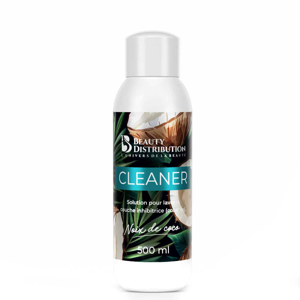 Cleaner noix de coco 500 ml Beauty Distribution, dissolvant professionnel pour dépose vernis semi-permanent, gel et résine acrylique
