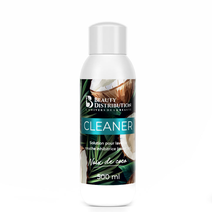 Cleaner noix de coco 500 ml Beauty Distribution, dissolvant professionnel pour dépose vernis semi-permanent, gel et résine acrylique