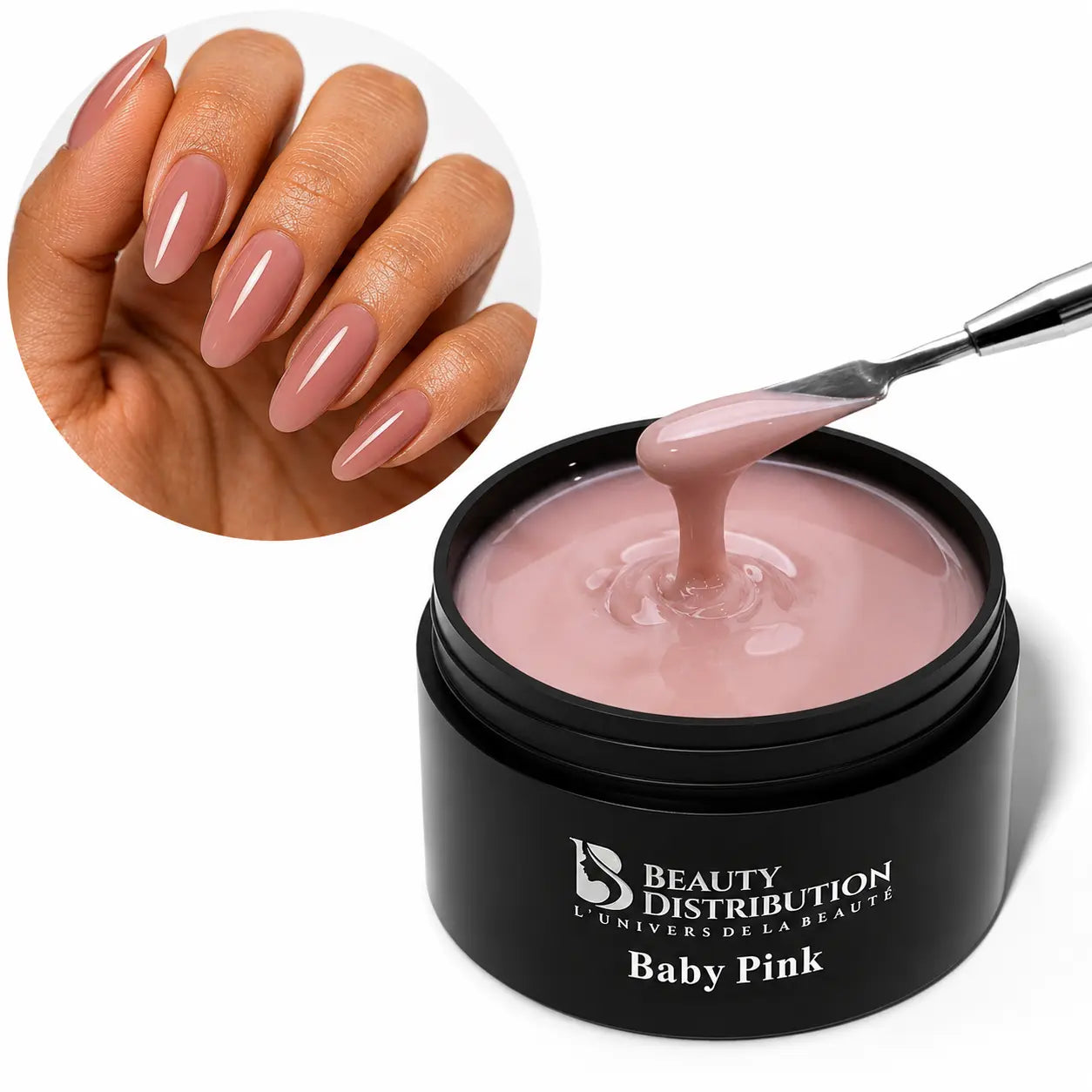 Ultra Cream Baby Pink Beauty Distribution, gel de construction monophase rose nude UV LED sans limage pour prothésistes ongulaires