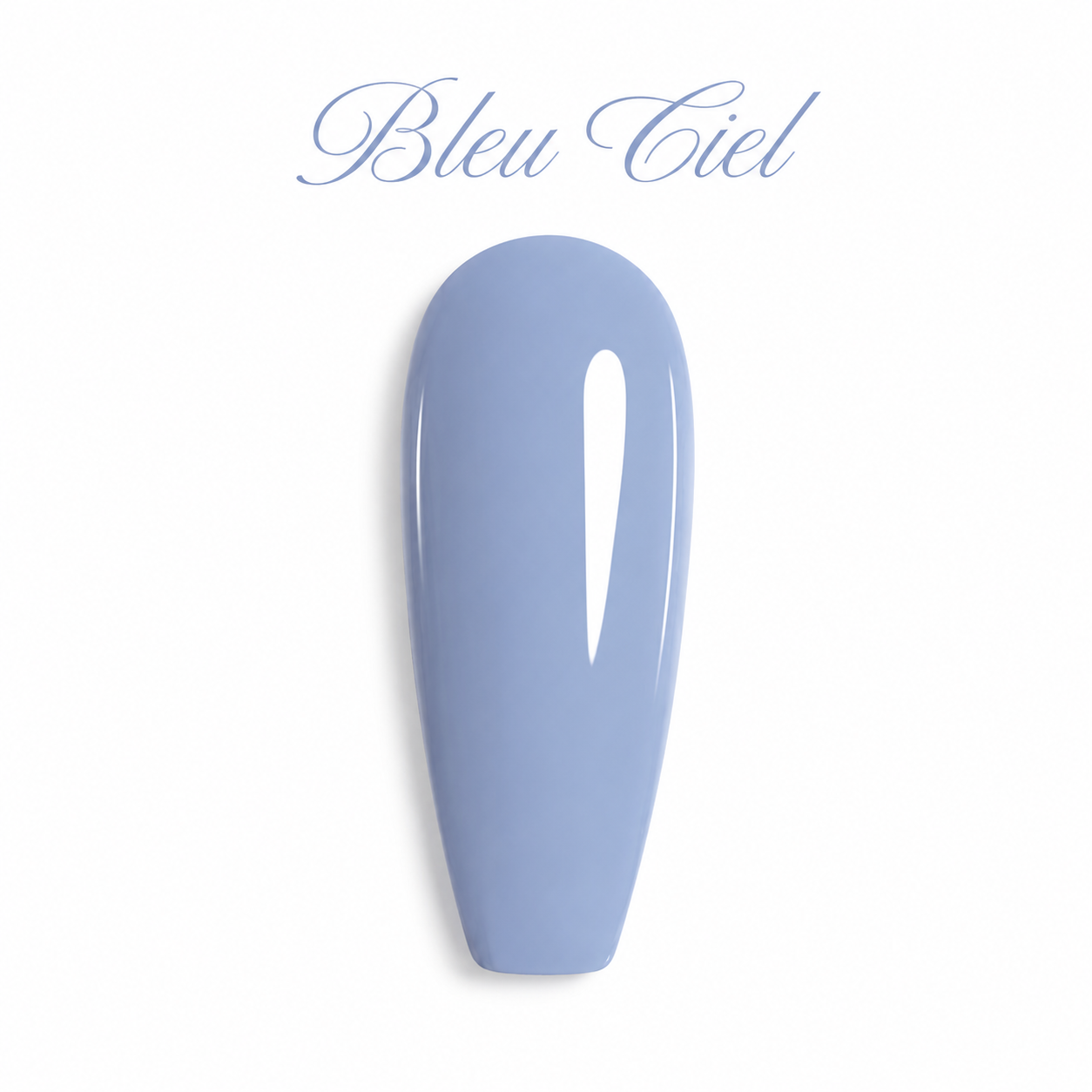 Nuancier de vernis semi-permanent professionnel couleur bleu ciel pastel brillant pour prothésiste ongulaire, marque Beauty Distribution.