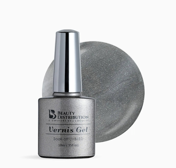 Vernis Semi-Permanent UV/LED C058 Argent Scintillant  Beauty Distribution Beauty Distribution
