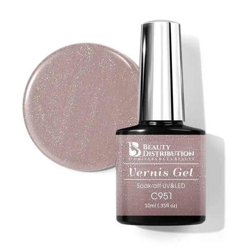 Vernis Semi-Permanent UV/LED C951 Nude Étincelant – Beauty Distribution Beauty Distribution