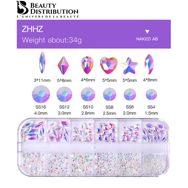 Carrousel Strass Naked AB  Kit Nail Art 3D Pro Beauty Distribution