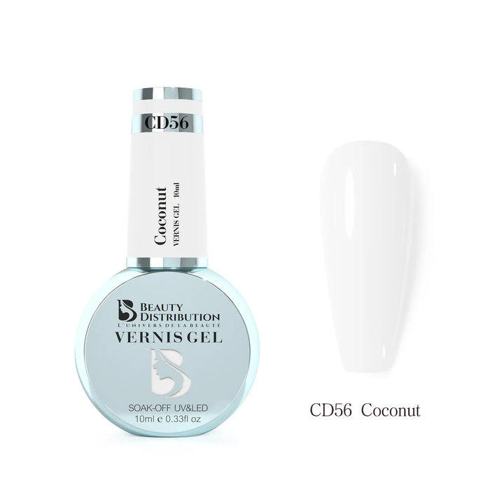 Vernis Semi-Permanent CD56 Coconut 10ml – Le Blanc Pur pour Prothésiste Ongulaire Beauty Distribution