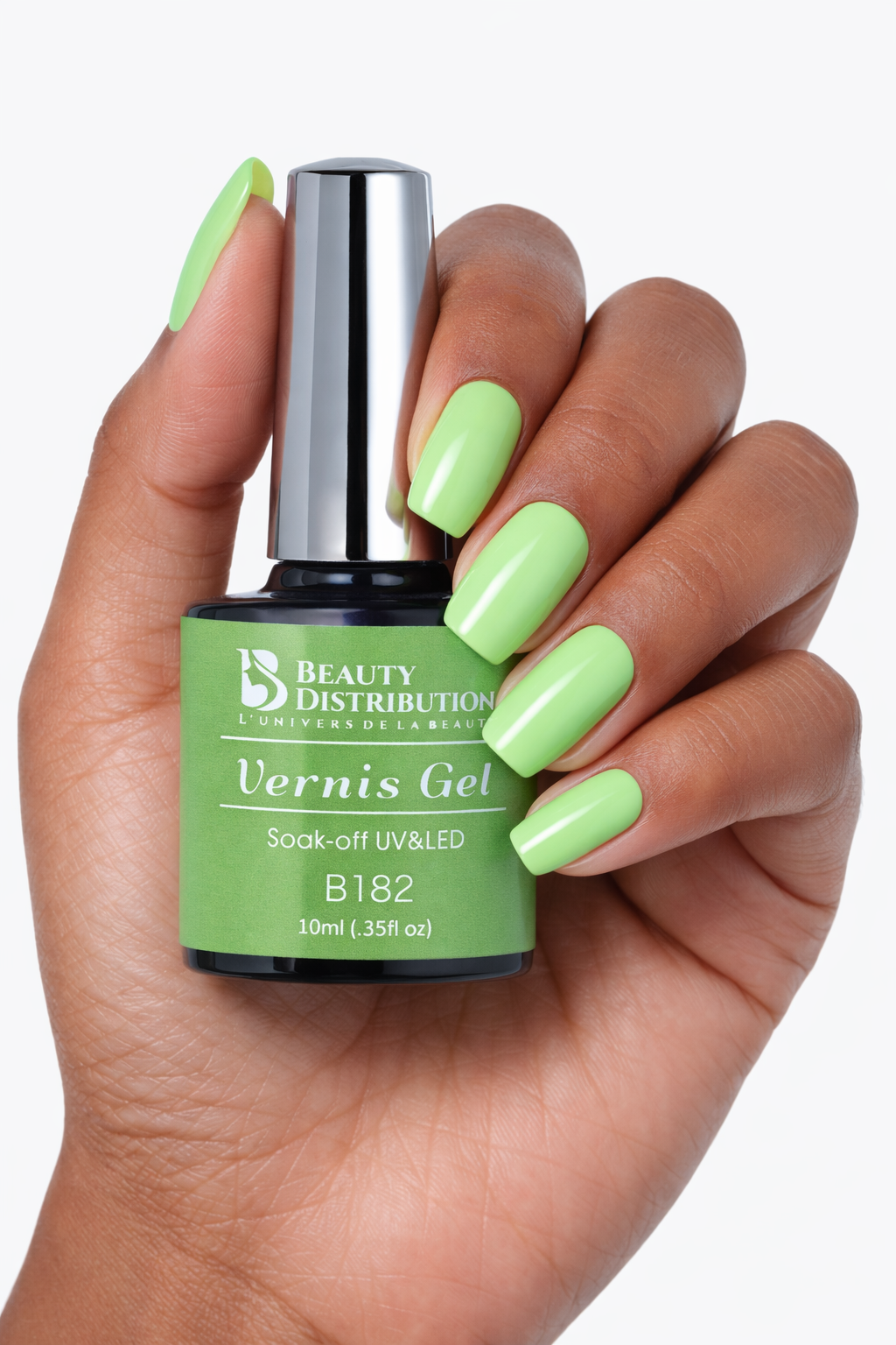 Vernis Semi-Permanent UV/LED B182 – Vert Pastel Lumineux (10ml)