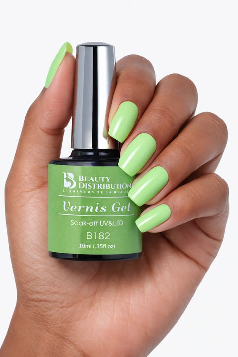Vernis Semi-Permanent UV/LED B182 – Vert Pastel Lumineux (10ml) Beauty Distribution