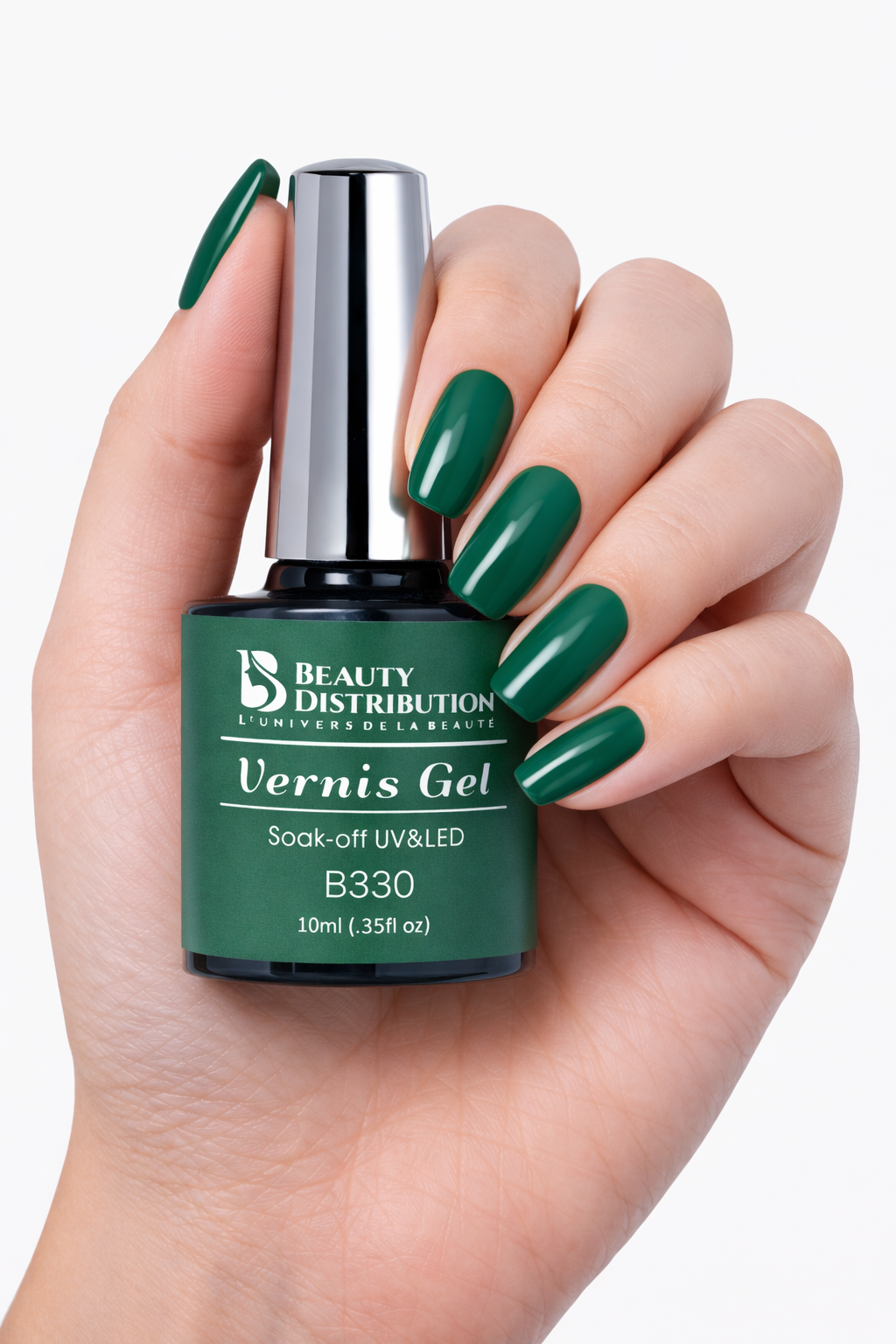 Vernis Semi-Permanent Professionnel B330  Vert Émeraude Hypnotique (10ml)