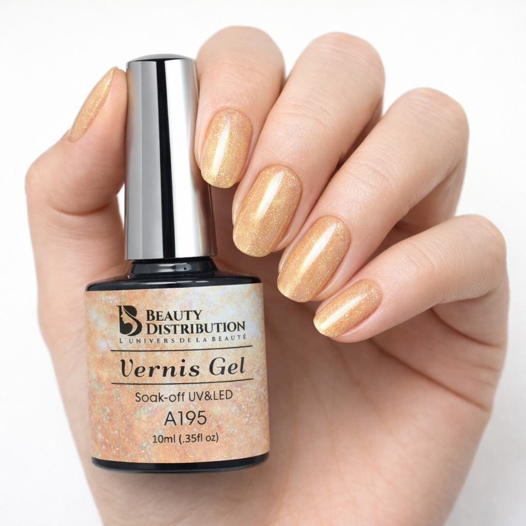Vernis Semi-Permanent Beauty Distribution A195 Champagne Gold