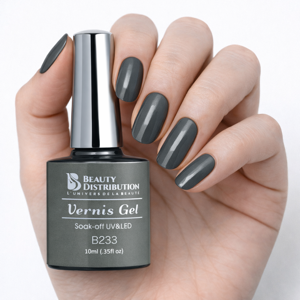 Vernis Semi-Permanent UV/LED B233 Gris Anthracite  Beauty Distribution