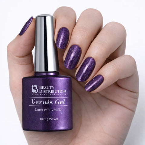 Vernis Semi-Permanent UV/LED D096 Violet Irisé  Beauty Distribution Beauty Distribution