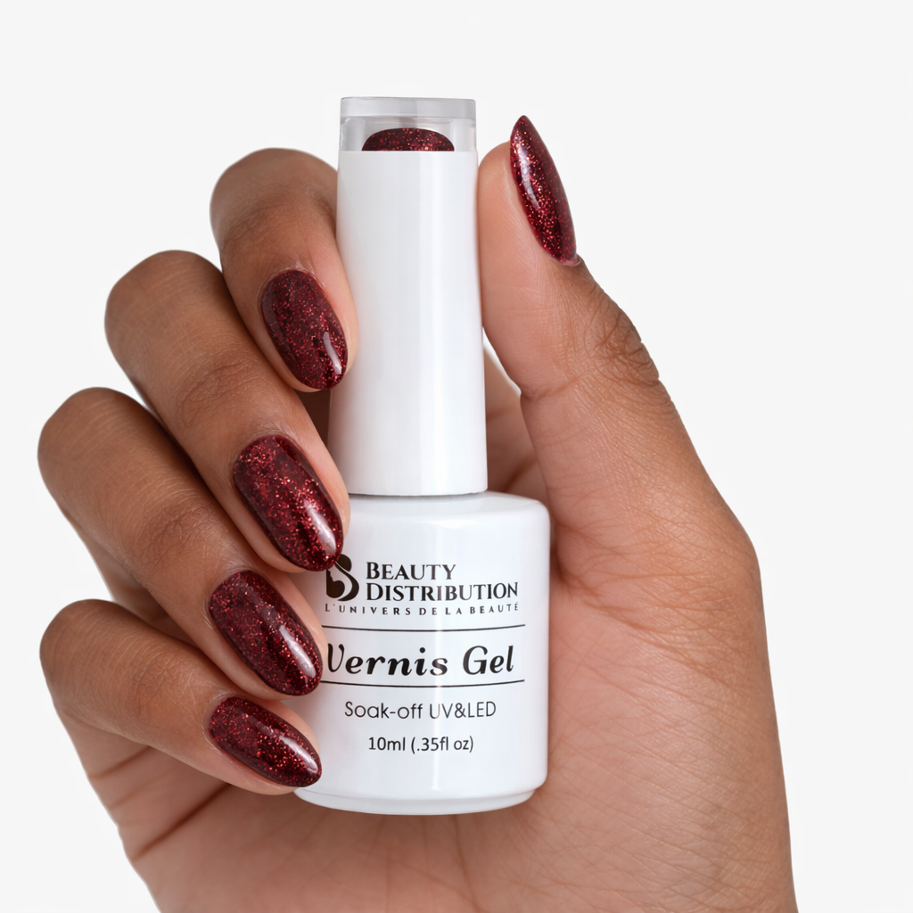 Vernis Semi-Permanent UV/LED A209 Rouge Scintillant – Beauty Distribution