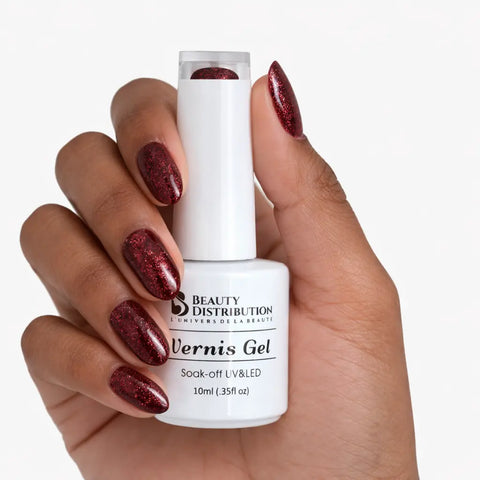 Vernis Semi-Permanent UV/LED A209 Rouge Scintillant – Beauty Distribution - Beauty Distribution