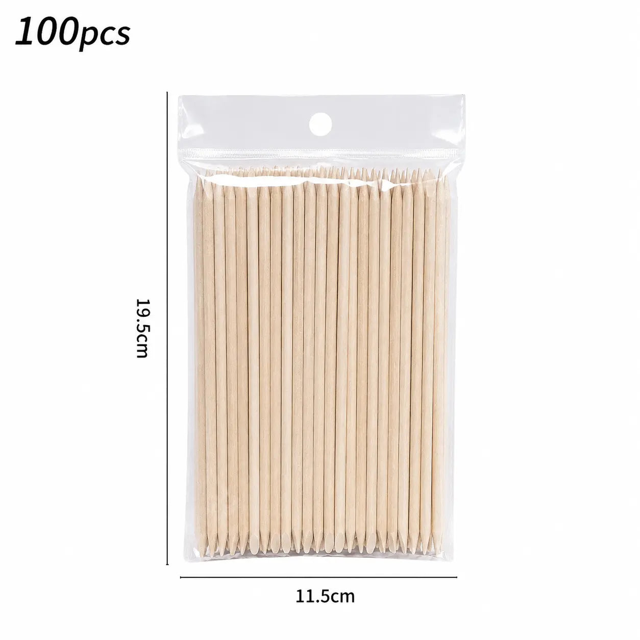 Lot de 100 bâtonnets de manucure en bois (150 mm), Beauty Distribution