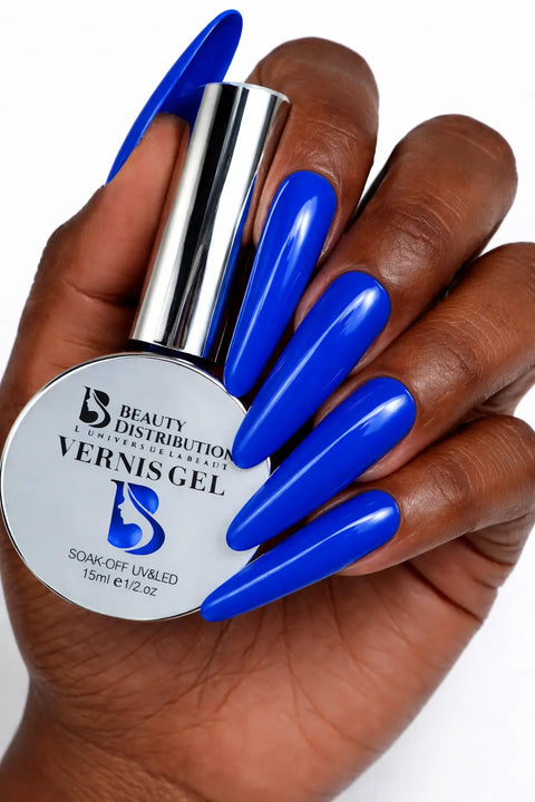 Vernis Semi-Permanent A229 – Bleu Royal Électrique – UV/LED Beauty Distribution