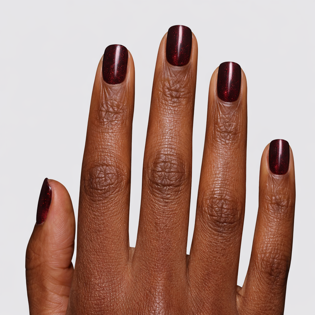 Vernis Semi-Permanent C059 – Bordeaux Scintillant  Magnétique