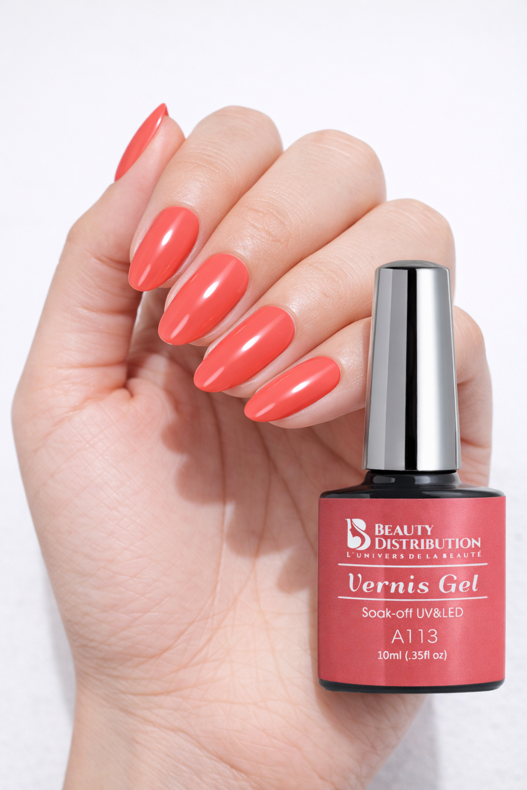 Vernis Semi-Permanent A113 – Corail Coquelicot Vibrant