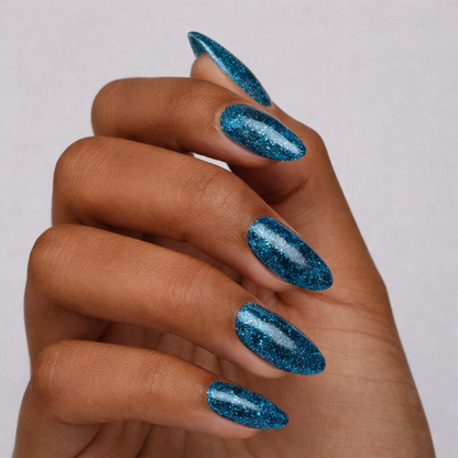 Vernis Semi-Permanent A194 – Bleu Canard Scintillant &amp; Précieux