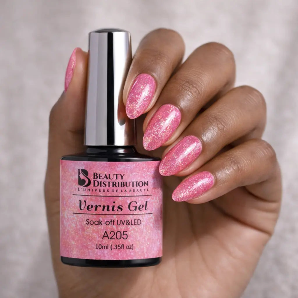 Vernis Semi-Permanent Beauty Distribution A205 – Rose Goldy Scintillant - Beauty Distribution