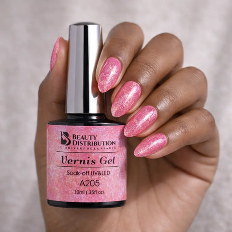 Vernis Semi-Permanent Beauty Distribution A205 – Rose Goldy Scintillant - Beauty Distribution