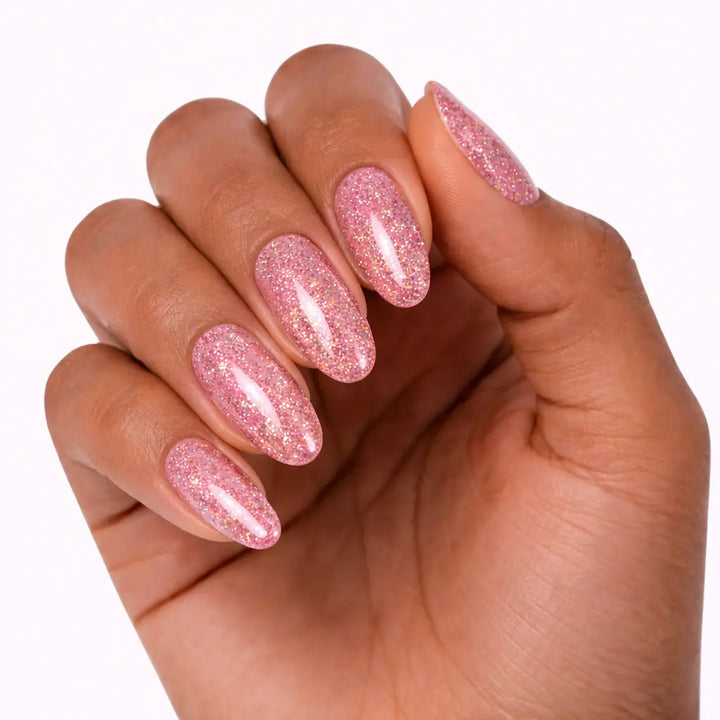 Vernis Semi-Permanent XP1211 – Rose Scintillant Glitter Beauty Distribution