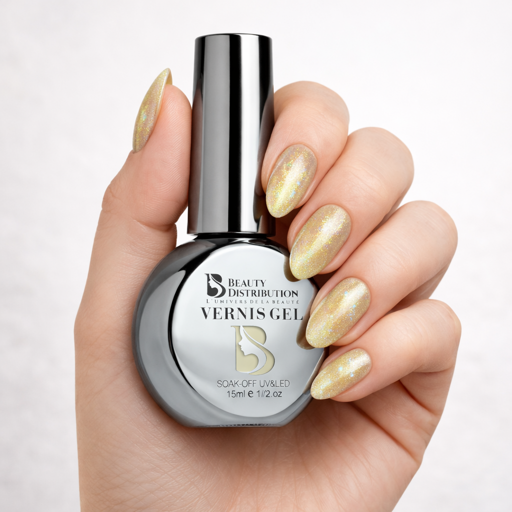 Vernis Semi-Permanent B495 Or Irisé 15ml