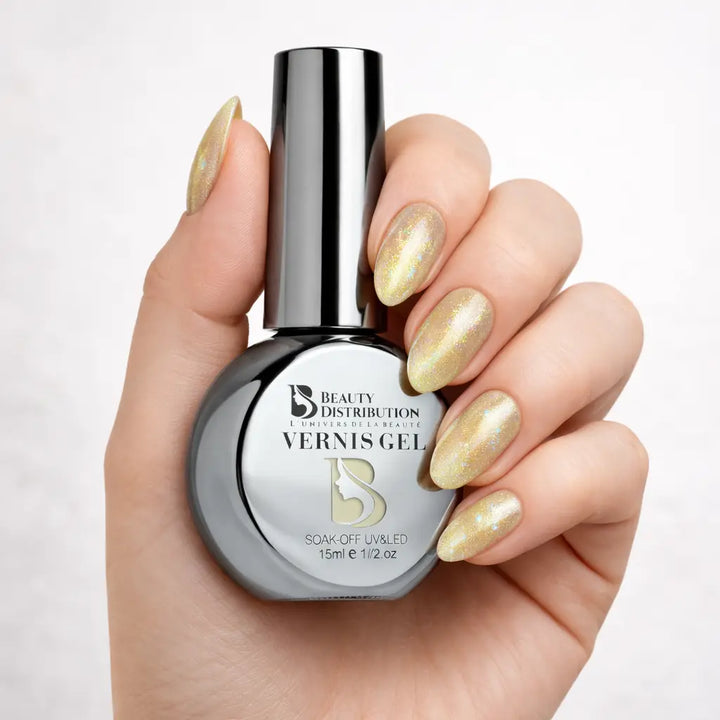 Vernis Semi-Permanent B495 Or Irisé 15ml Beauty Distribution