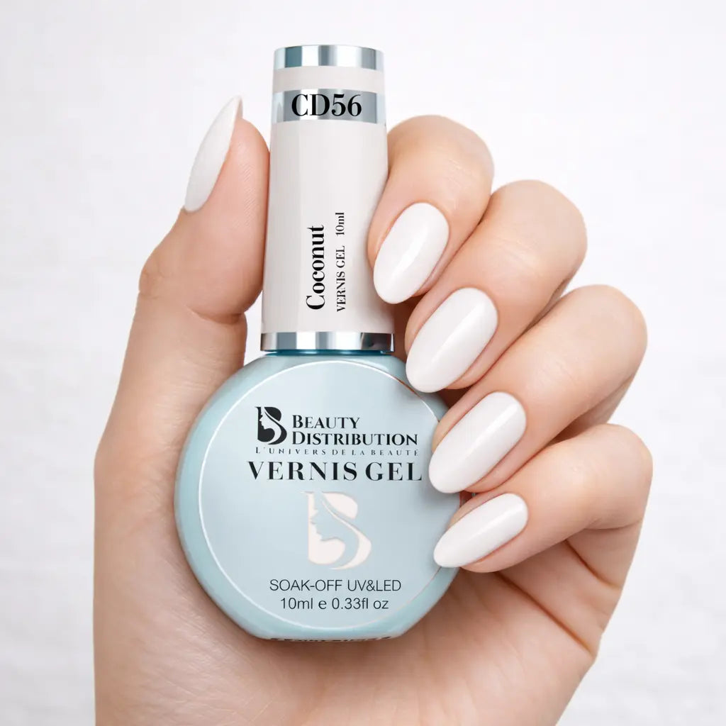 Vernis Semi-Permanent CD56 Coconut 10ml – Le Blanc Pur pour Prothésiste Ongulaire Beauty Distribution