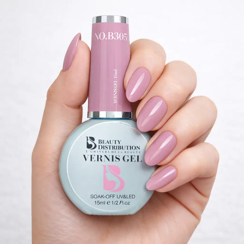 Vernis Semi-Permanent B305 Rose Lilas 15ml  L’Éclat Pastel pour Prothésiste Ongulaire Beauty Distribution