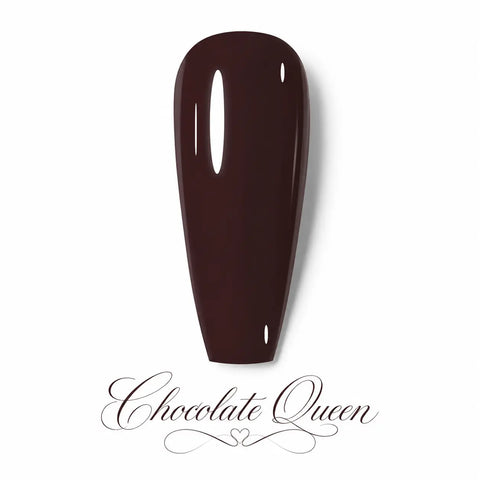 Vernis gel Chocolate Queen Beauty Distribution, teinte chocolat brun intense effet glossy, 
